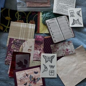 Junk Journal bundle. Mixed Paper Ephemera Pack with Butterfly & Floral Prints.
